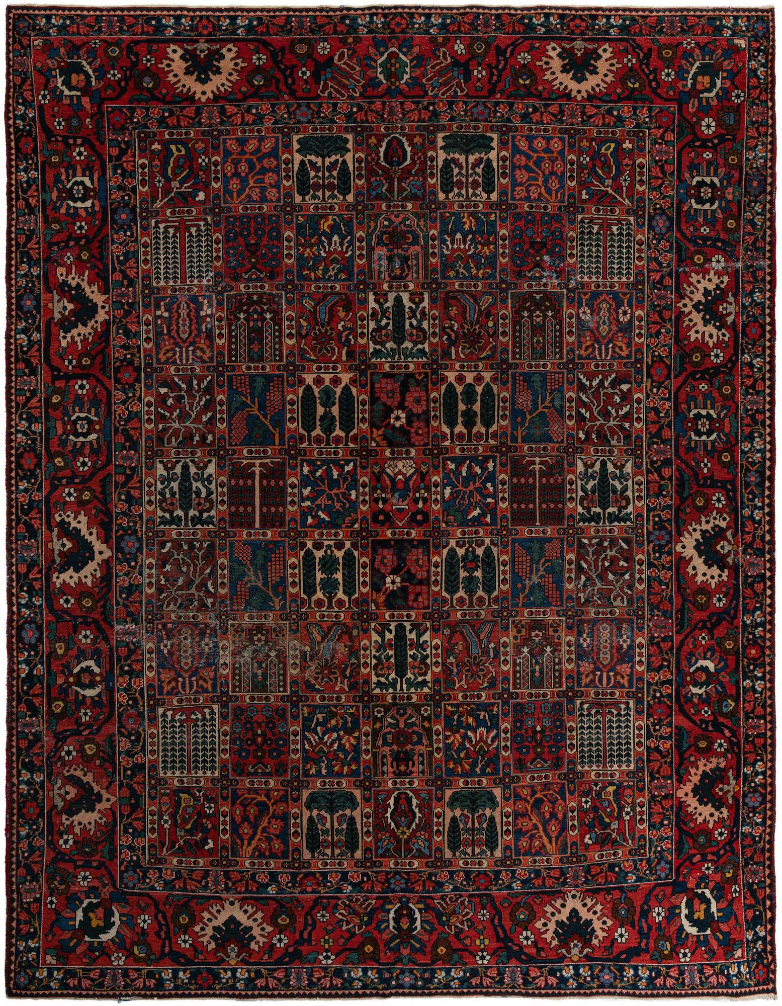 11' x 12' 7 Hand Knotted Bakhtiar Persian Wool Rug
