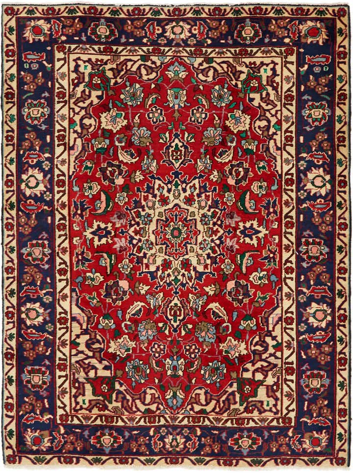 4' 10 x 6' 6 Hand Knotted Bakhtiar Persian Wool Rug