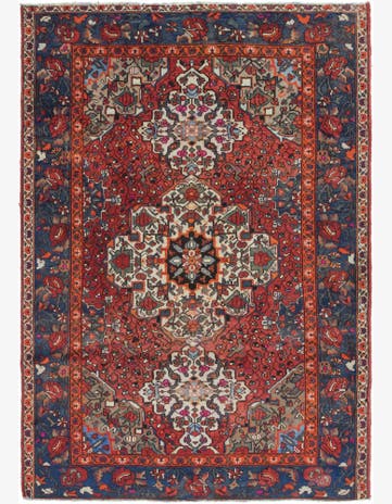 7' x 10' Hand Knotted Bakhtiar Persian Wool Rug