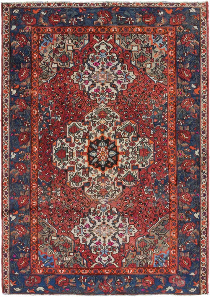 7' x 10' Hand Knotted Bakhtiar Persian Wool Rug