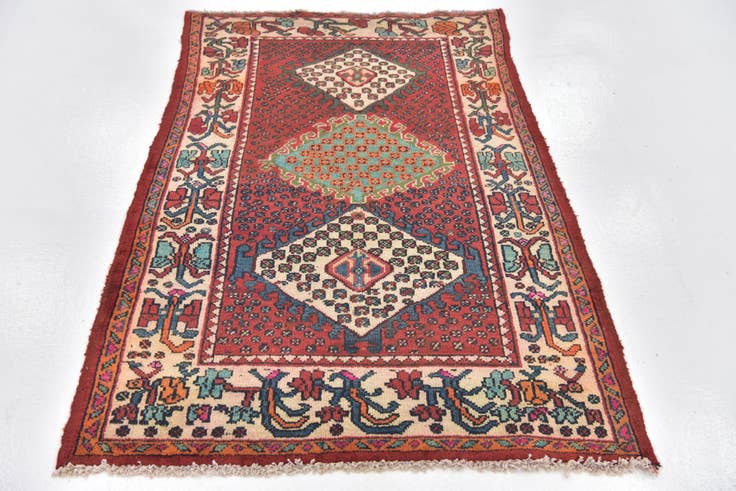 Detail image of 3' 6 x 5' 3 Hand Knotted Bakhtiar Persian Wool Rug