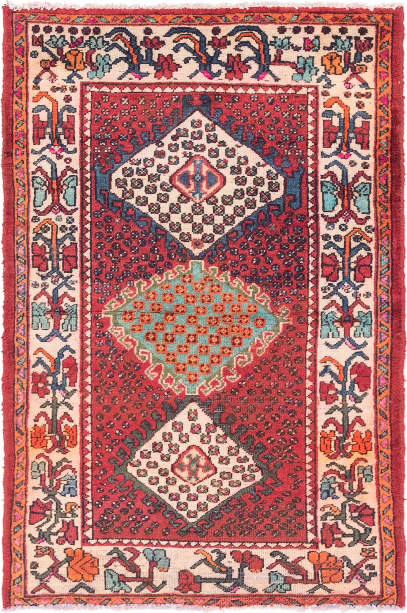 3' 6 x 5' 3 Hand Knotted Bakhtiar Persian Wool Rug