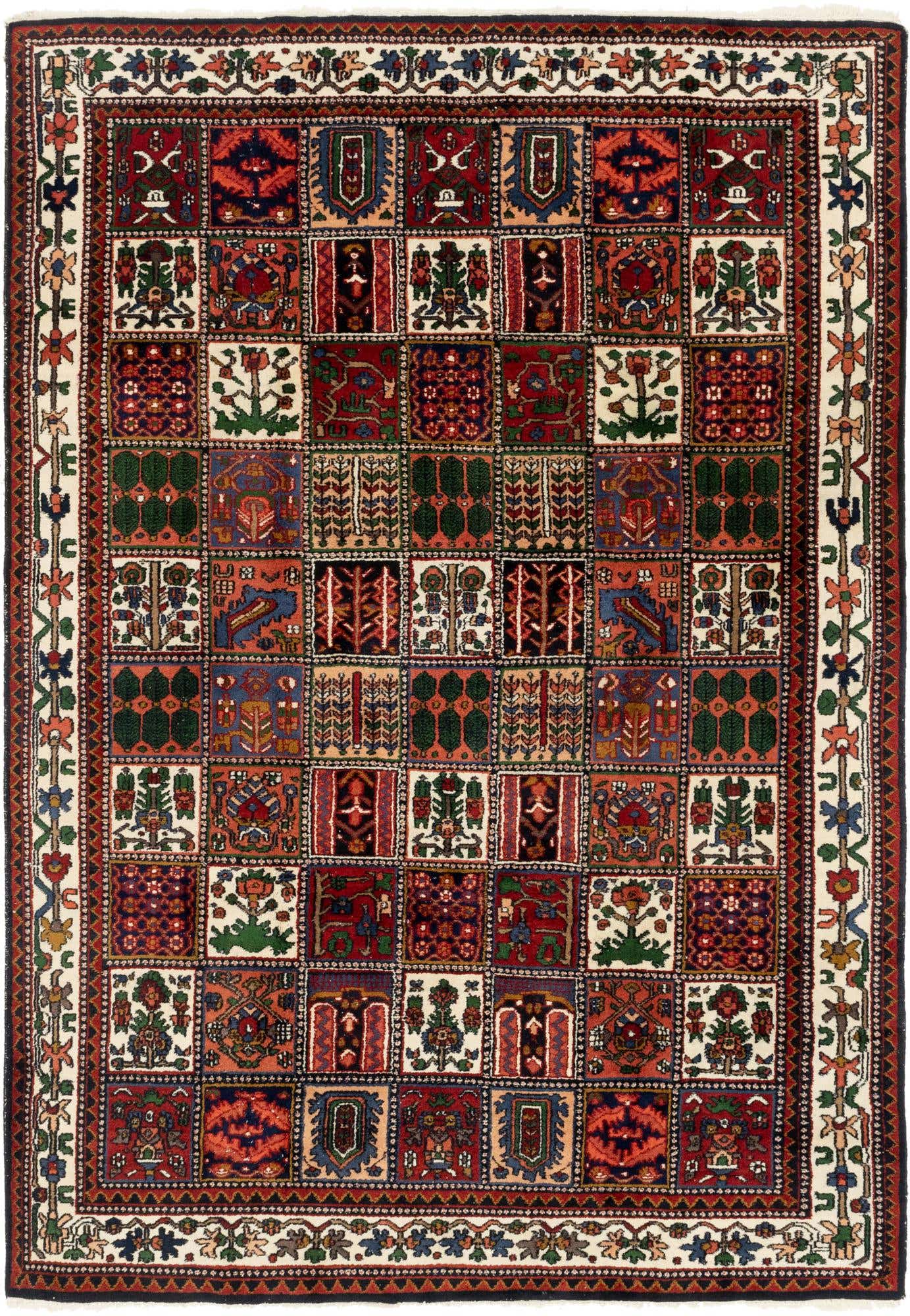 6' 10 x 10' Hand Knotted Bakhtiar Wool Rug