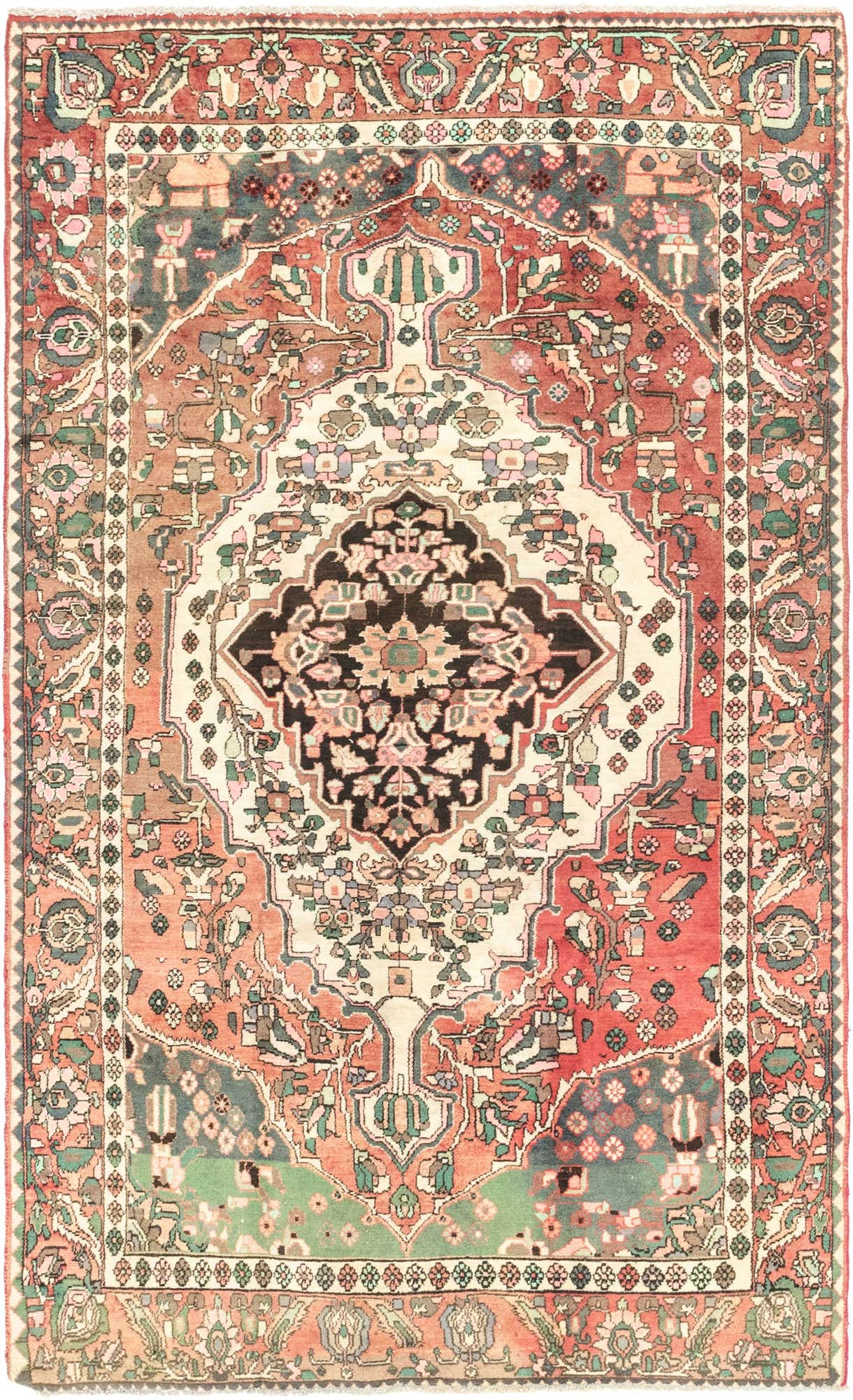 5' 2 x 9' 2 Hand Knotted Bakhtiar Persian Wool Rug