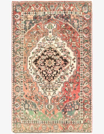 5' 2 x 9' 2 Hand Knotted Bakhtiar Persian Wool Rug