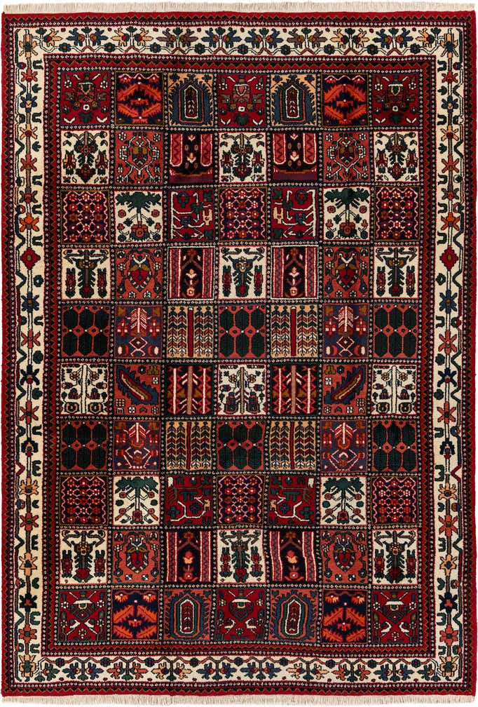 6' 8 x 9' 7 Hand Knotted Bakhtiar Wool Rug