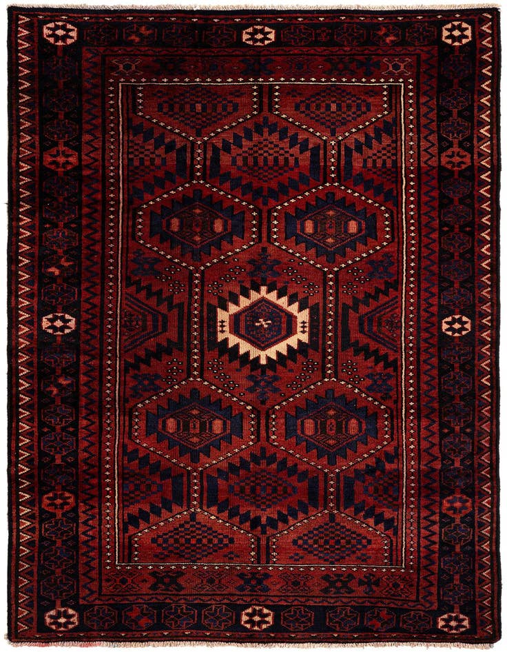 Detail image of 4' 3 x 8' 5 Balouch Wool Rug