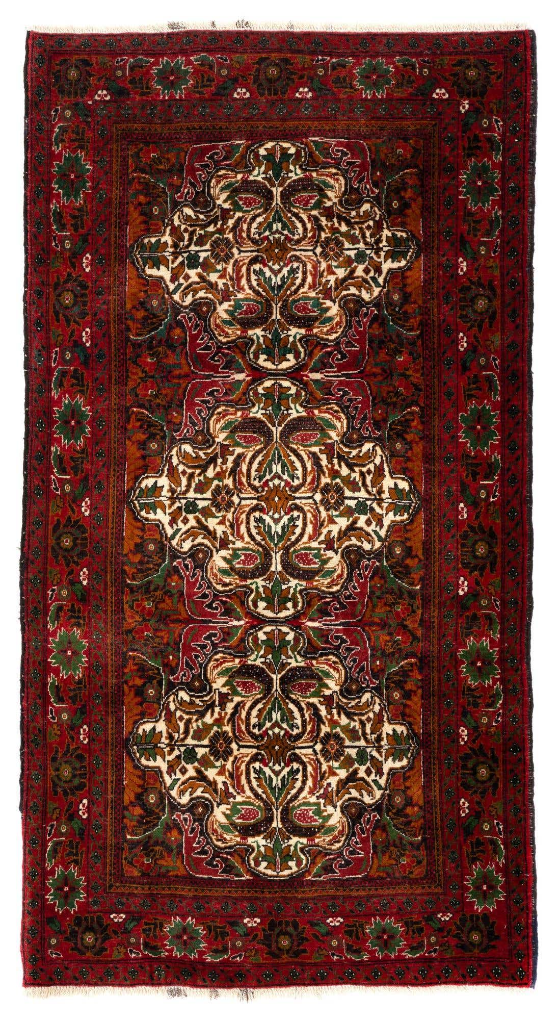 3' 7 x 6' 9 Hand Knotted Balouch Persian Wool Rug