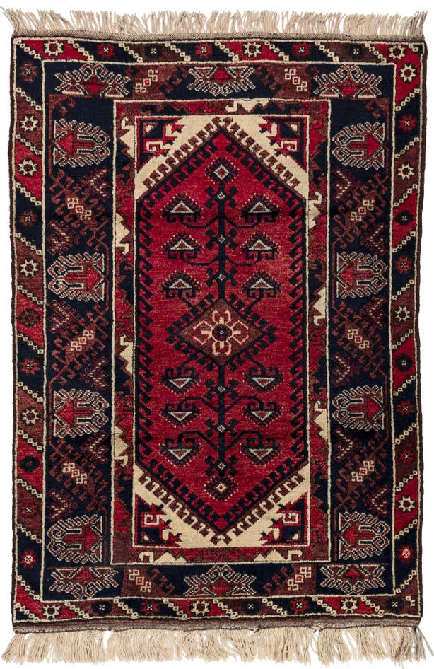 Detail image of 4' x 5' 9 Hand Knotted Balouch Oriental Wool Rug