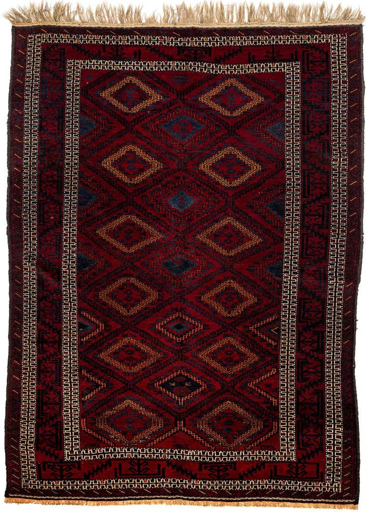 4' 10 x 8' 5 Hand Knotted Balouch Wool Rug