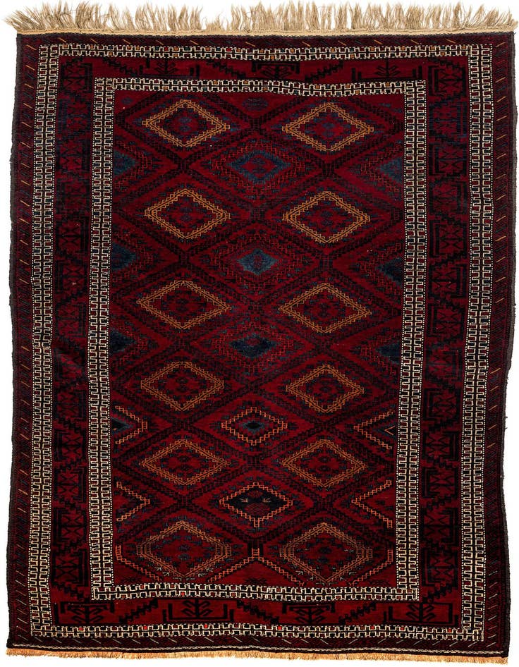 Detail image of 4' 10 x 8' 5 Hand Knotted Balouch Wool Rug