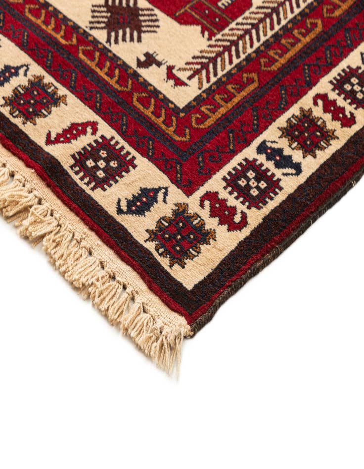 Detail image of 4' 2 x 7' 4  Hand Knotted Balouch Wool Rug