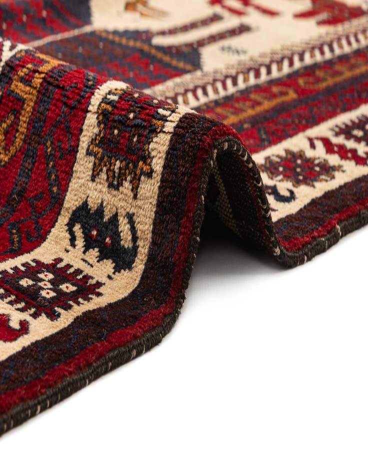 Detail image of 4' 2 x 7' 4  Hand Knotted Balouch Wool Rug