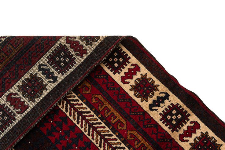 Detail image of 4' 2 x 7' 4 Hand Knotted Balouch Wool Rug