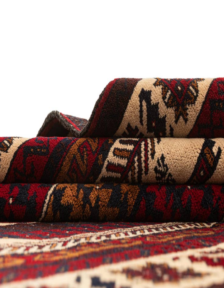 Detail image of 4' 2 x 7' 4  Hand Knotted Balouch Wool Rug