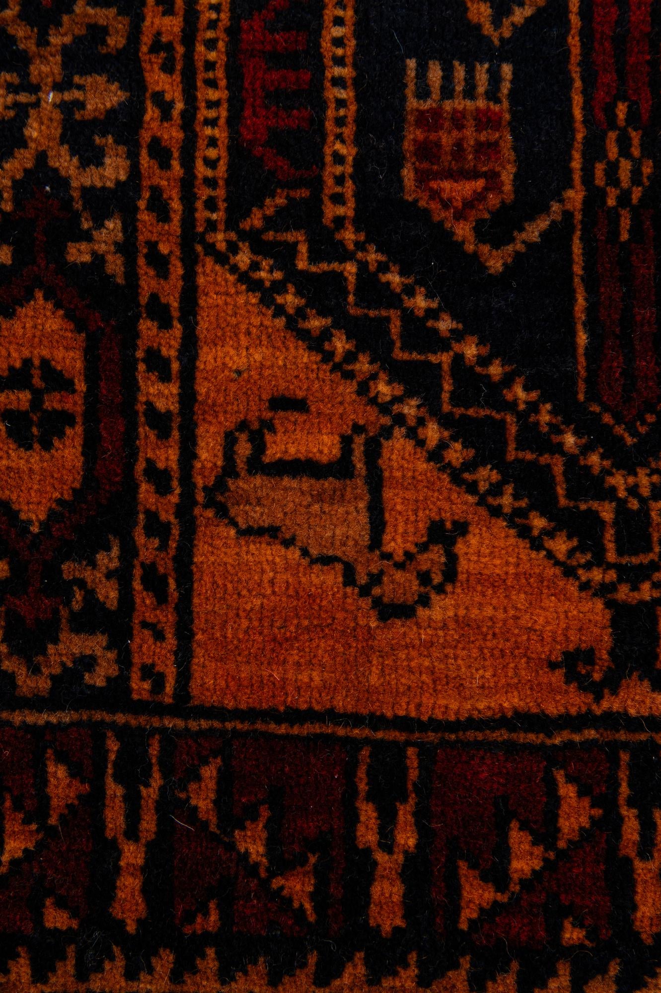 4' 4 x 6' 4 Hand Knotted Balouch Persian Wool Rug