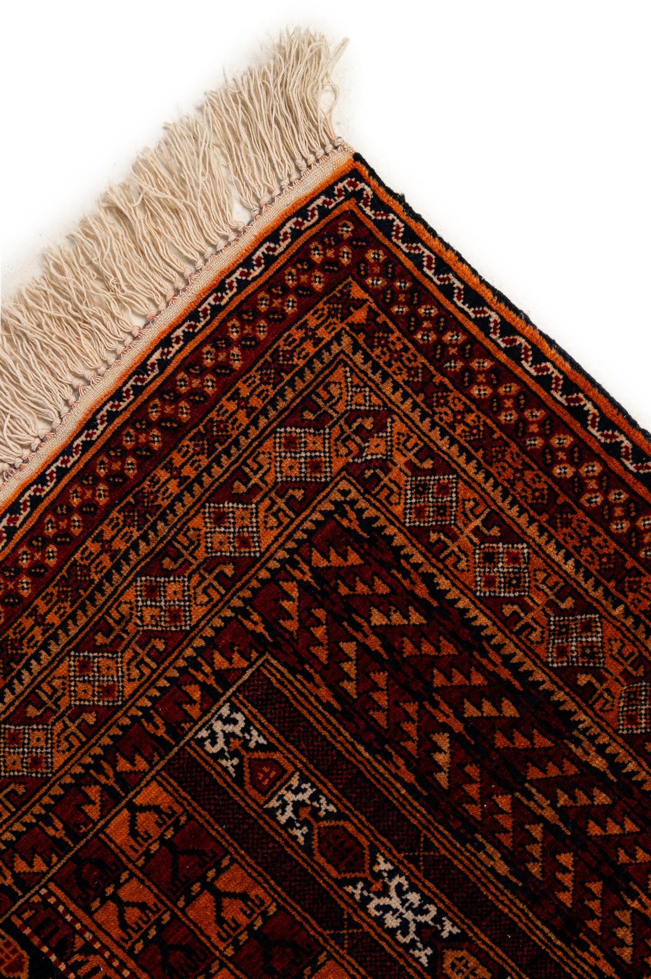 4' 4 x 6' 4 Hand Knotted Balouch Persian Wool Rug