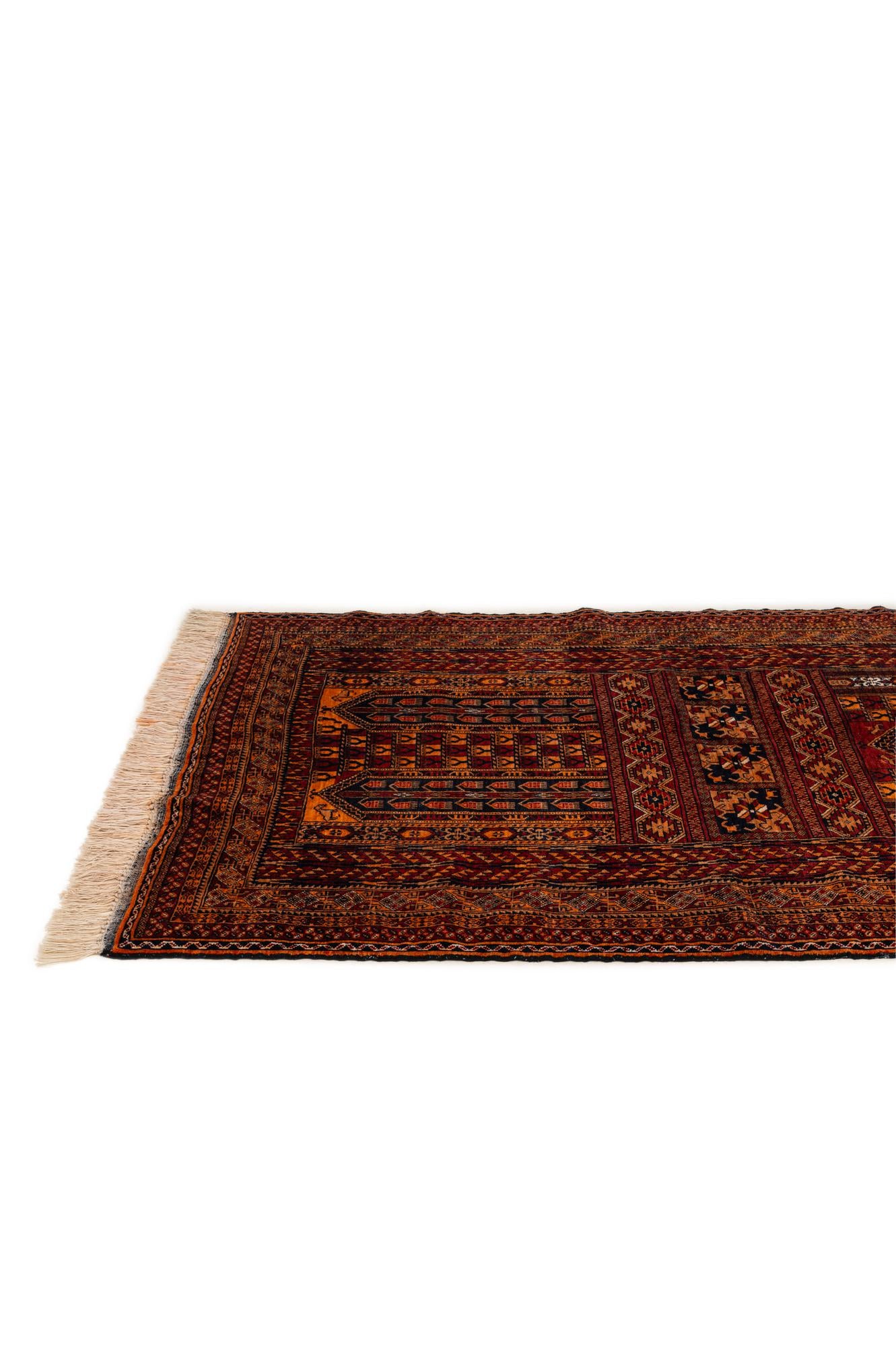 4' 4 x 6' 4 Hand Knotted Balouch Persian Wool Rug