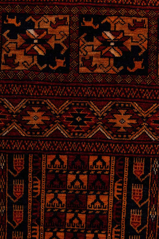 4' 4 x 6' 4 Hand Knotted Balouch Persian Wool Rug