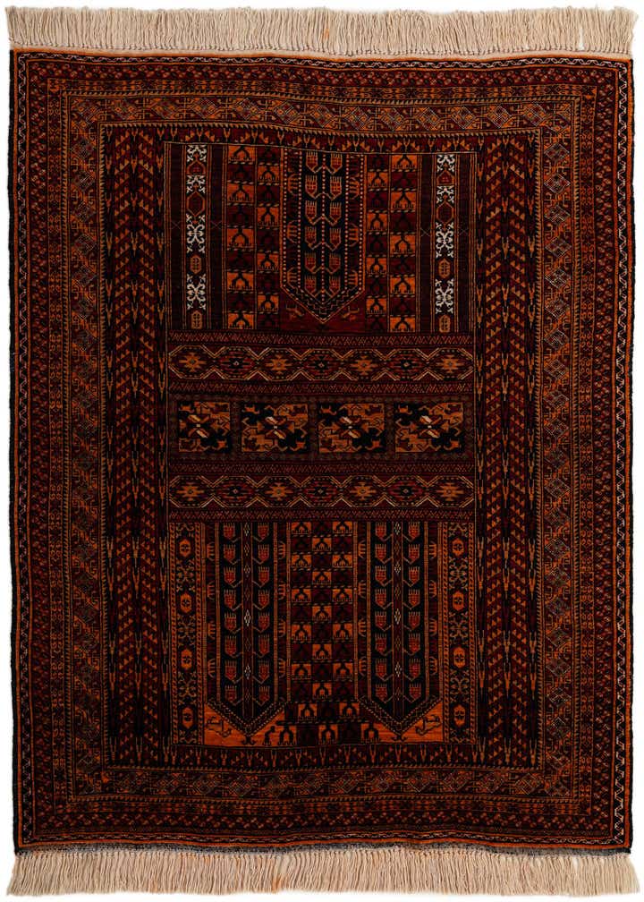4' 4 x 6' 4 Hand Knotted Balouch Persian Wool Rug