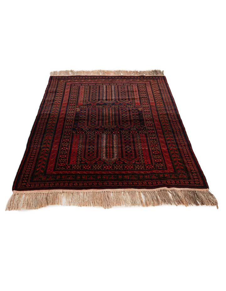 4' 3 x 6' 8 Hand Knotted Balouch Persian Wool Rug