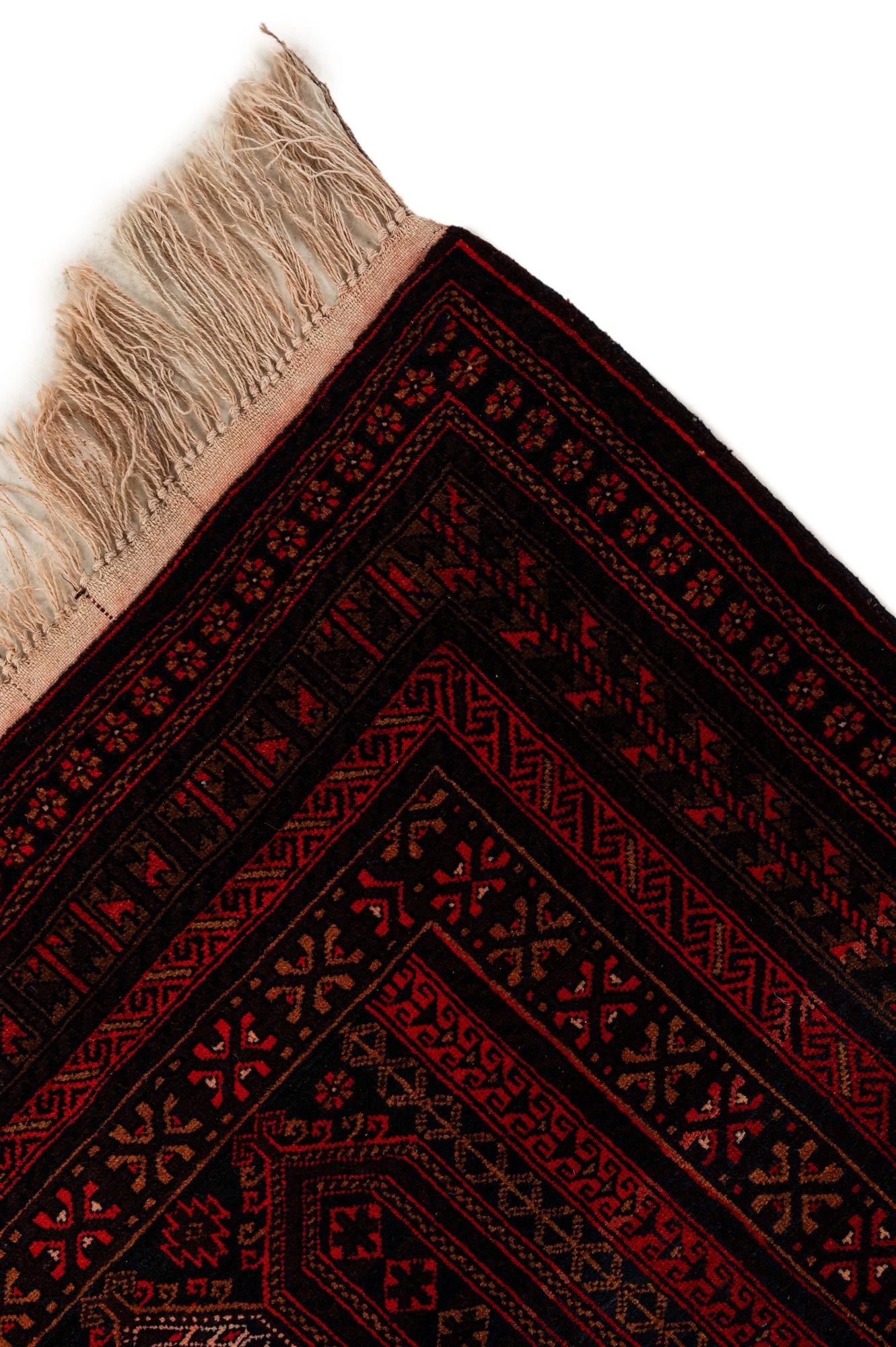 4' 3 x 6' 8 Hand Knotted Balouch Persian Wool Rug
