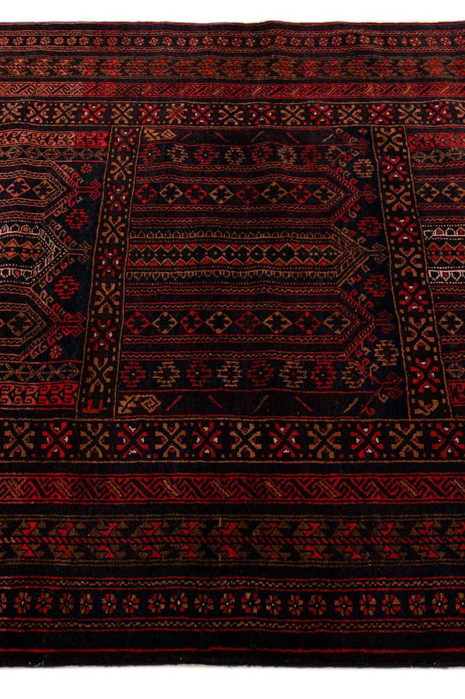 4' 3 x 6' 8 Hand Knotted Balouch Persian Wool Rug