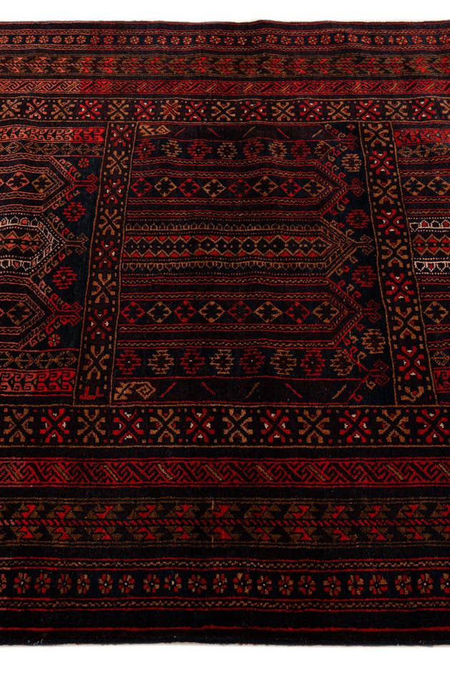 Detail image of 4' 3 x 6' 8 Hand Knotted Balouch Persian Wool Rug