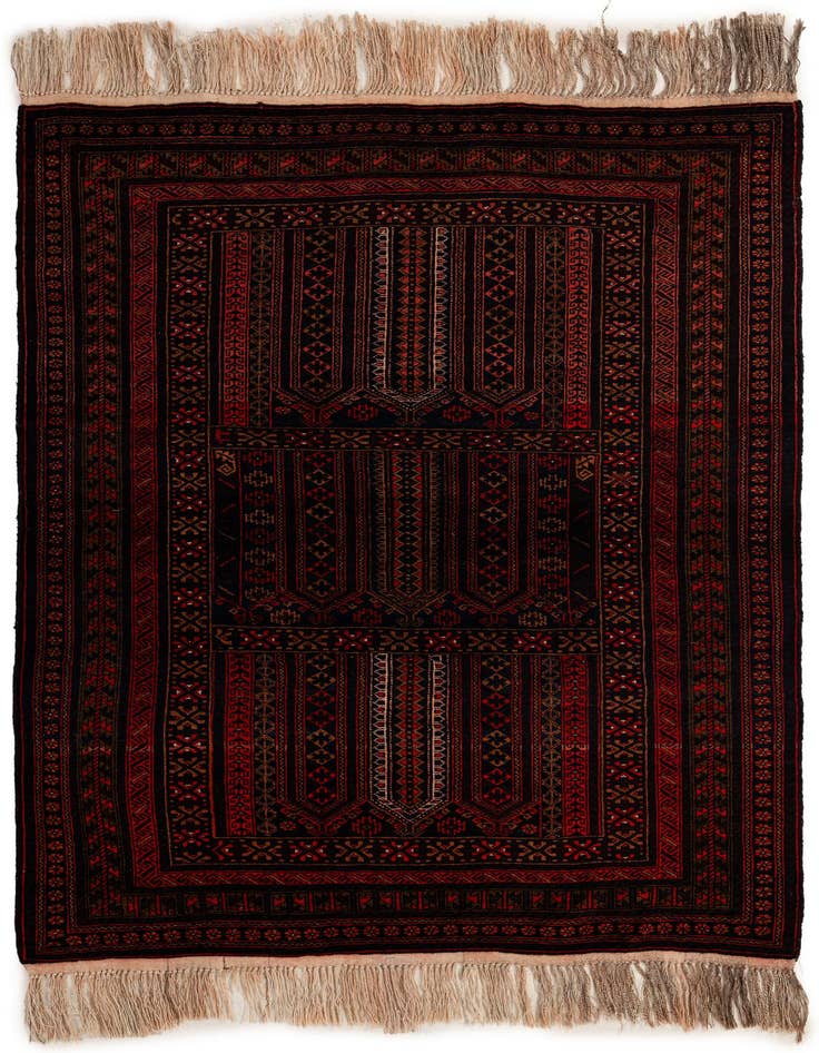 Detail image of 4' 3 x 6' 8 Hand Knotted Balouch Persian Wool Rug