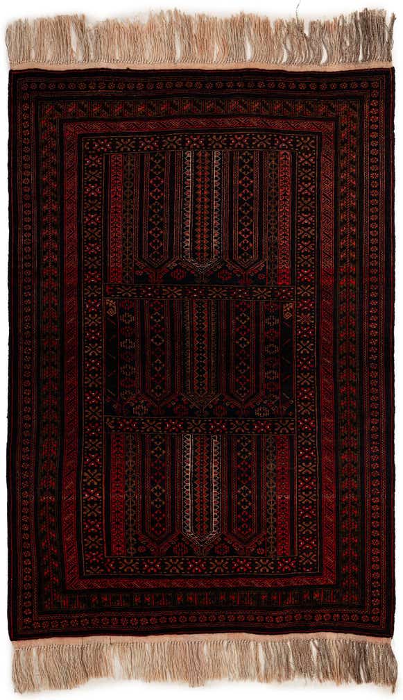 4' 3 x 6' 8 Hand Knotted Balouch Persian Wool Rug