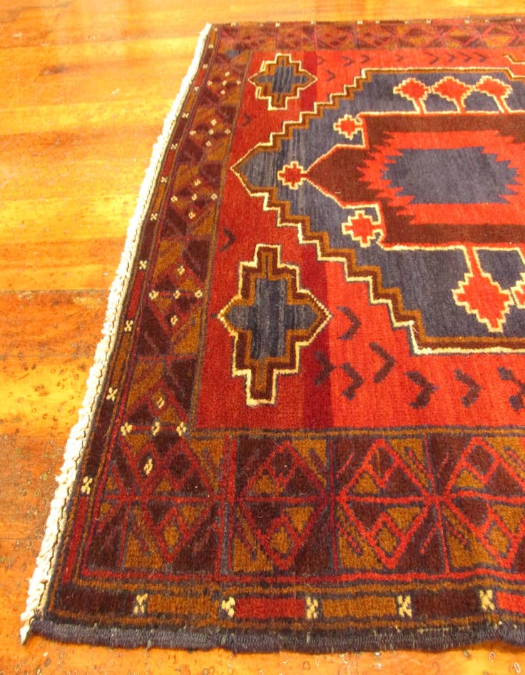 Detail image of 3' 7 x 6' Hand Knotted Balouch Persian Wool Rug