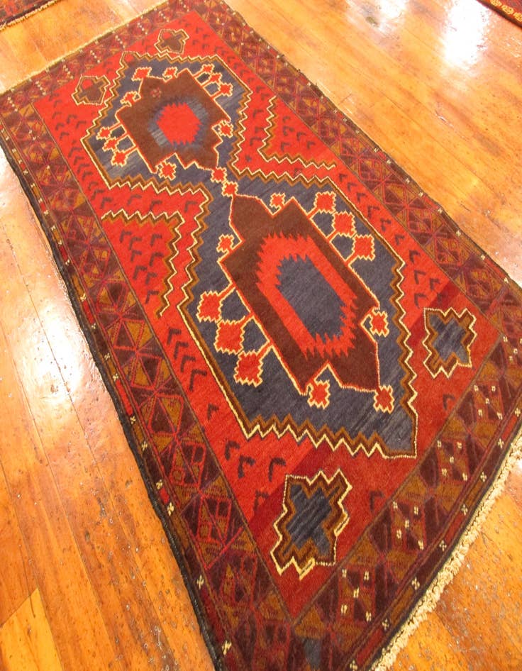 Detail image of 3' 7 x 6' Hand Knotted Balouch Persian Wool Rug
