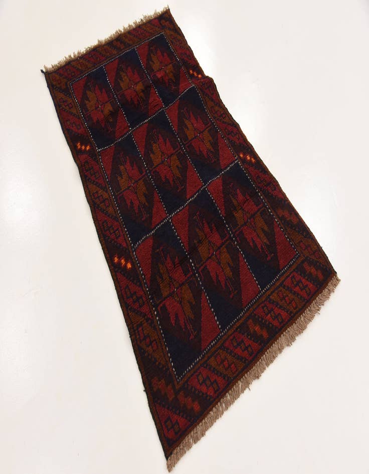 Detail image of 2' 8 x 4' 7 Hand Knotted Balouch Persian Wool Rug