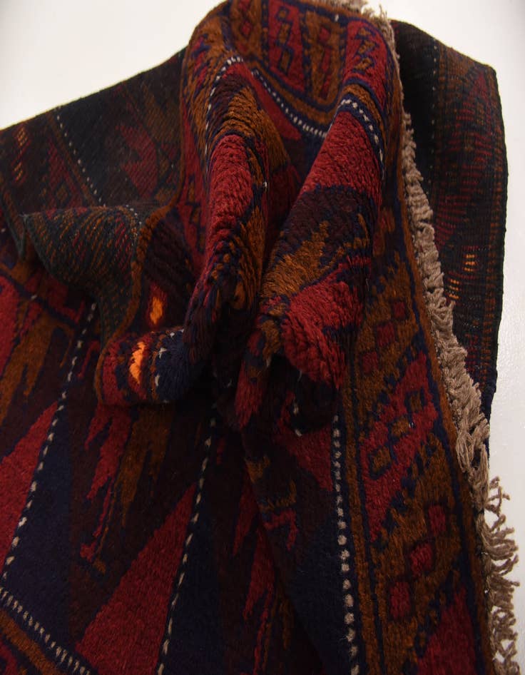 Detail image of 2' 8 x 4' 7 Hand Knotted Balouch Persian Wool Rug