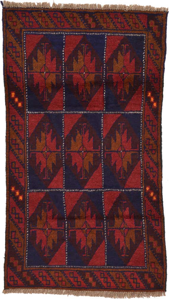 2' 8 x 4' 7 Hand Knotted Balouch Persian Wool Rug