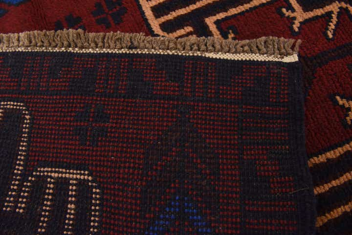 3' x 4' 6 Hand Knotted Balouch Persian Wool Rug