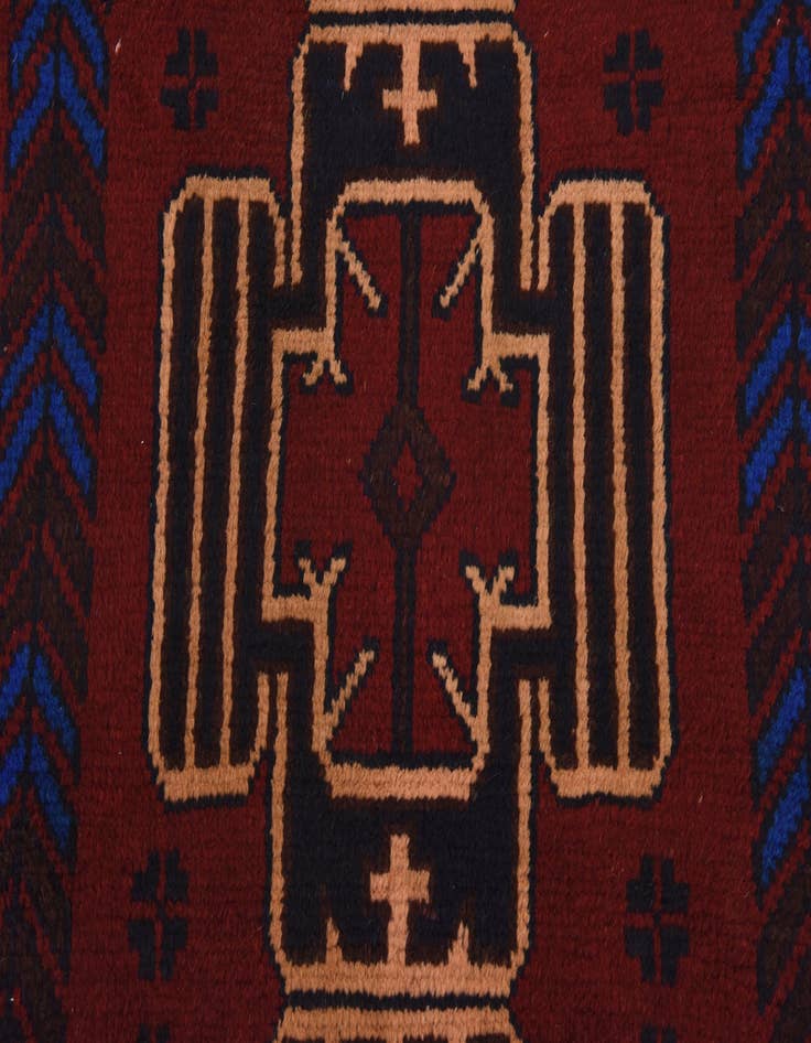 Detail image of 3' x 4' 6 Hand Knotted Balouch Persian Wool Rug