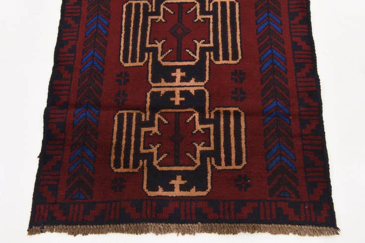 Detail image of 3' x 4' 6 Hand Knotted Balouch Persian Wool Rug