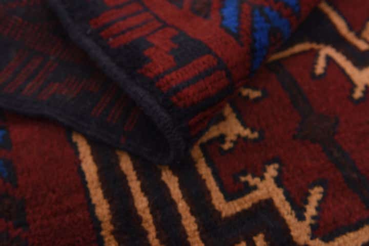 3' x 4' 6 Hand Knotted Balouch Persian Wool Rug