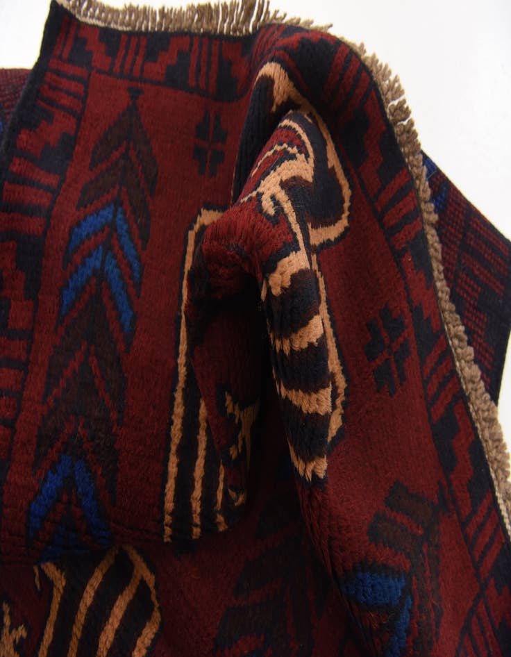 Detail image of 3' x 4' 6 Hand Knotted Balouch Persian Wool Rug