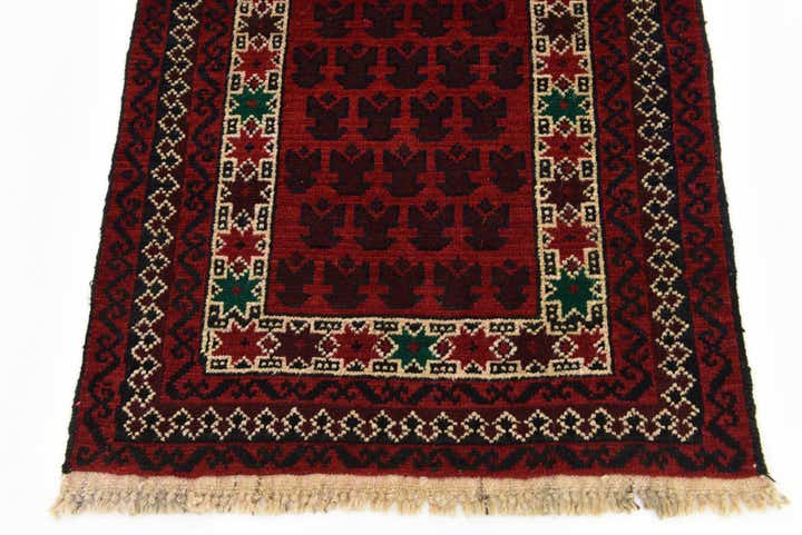 80cm x 140cm Noué main Balouch Tapis Persan Laine