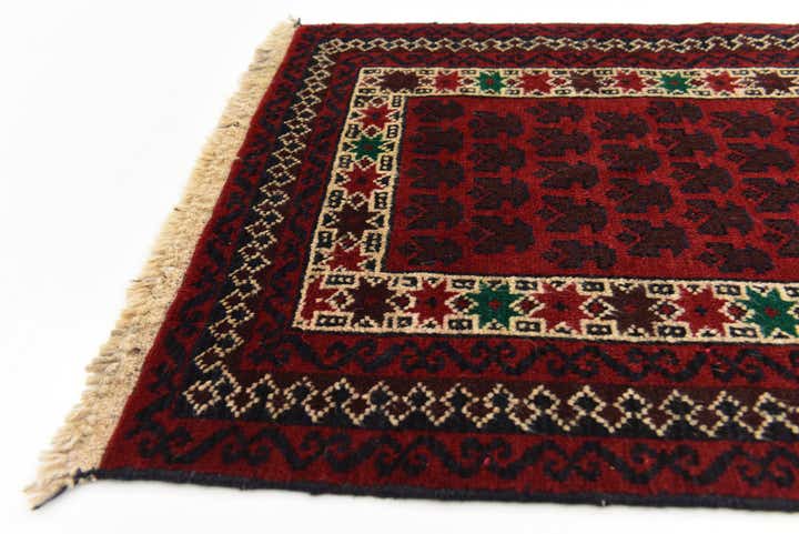 80cm x 140cm Noué main Balouch Tapis Persan Laine