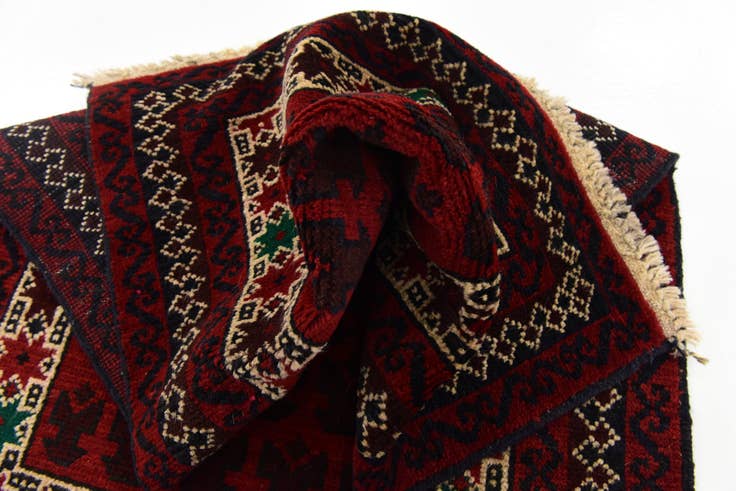 Detail image of 2' 7 x 4' 8 Hand Knotted Balouch Persian Wool Rug