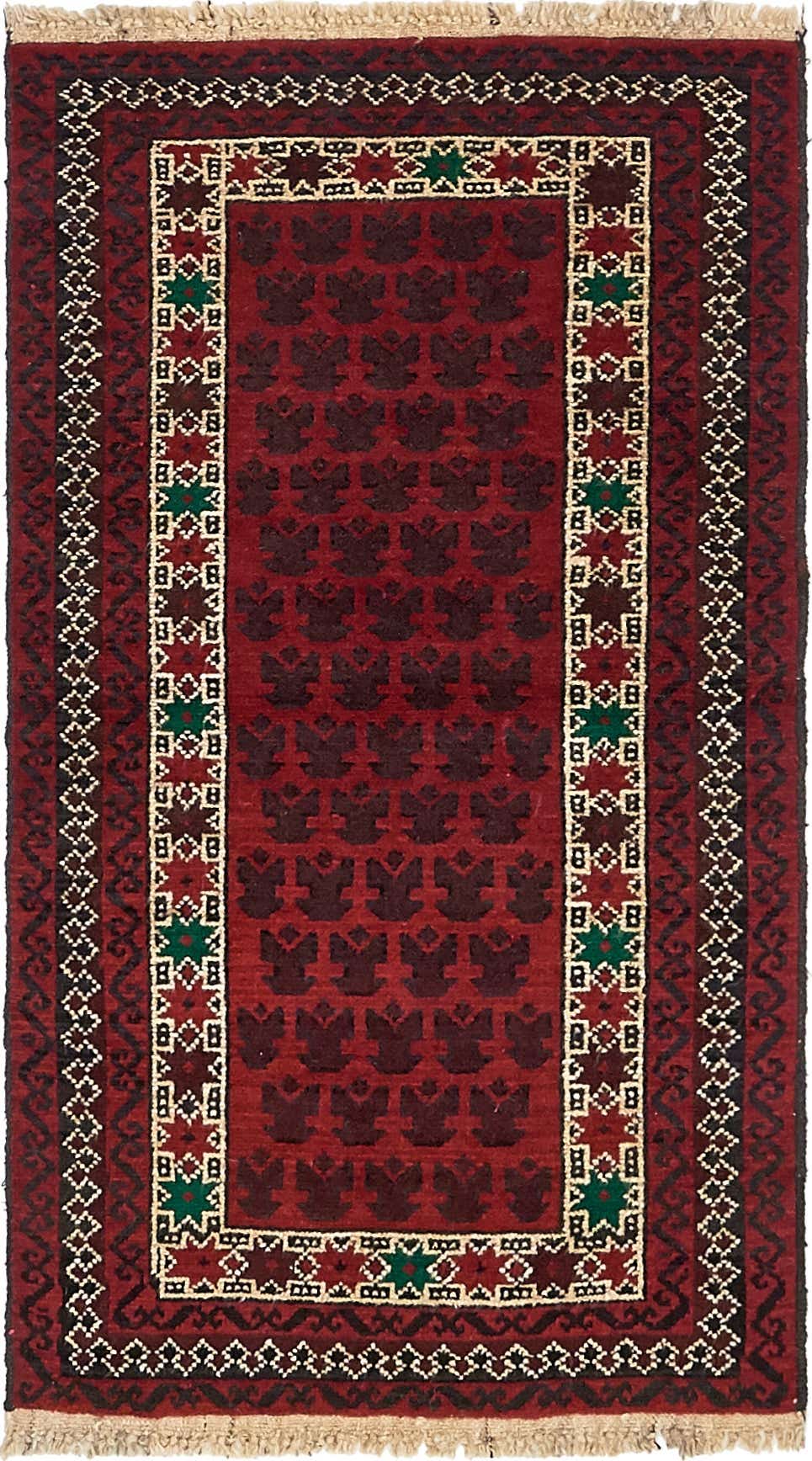 80cm x 140cm Noué main Balouch Tapis Persan Laine