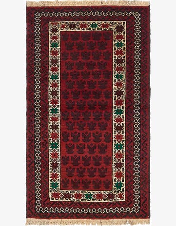 80cm x 140cm Noué main Balouch Tapis Persan Laine