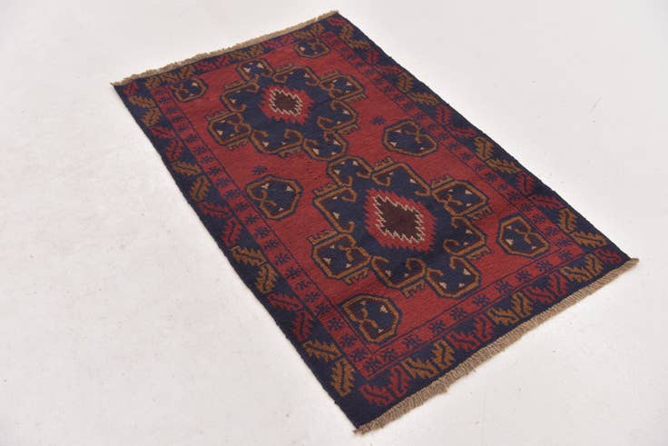 Detail image of 2' 10 x 4' 6 Hand Knotted Balouch Persian Wool Rug