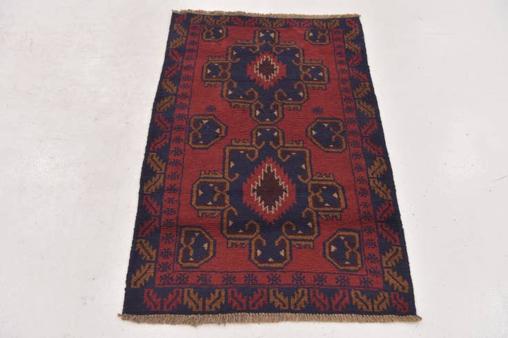 Detail image of 2' 10 x 4' 6 Hand Knotted Balouch Persian Wool Rug
