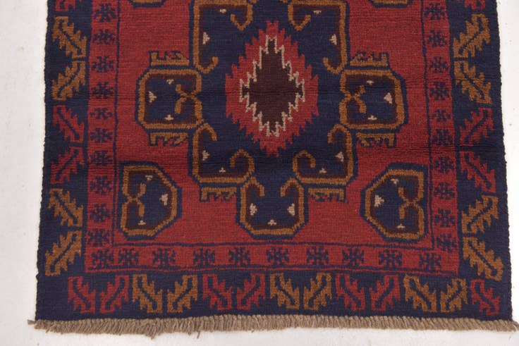 Detail image of 2' 10 x 4' 6 Hand Knotted Balouch Persian Wool Rug