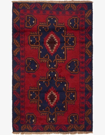 2' 10 x 4' 6 Hand Knotted Balouch Persian Wool Rug