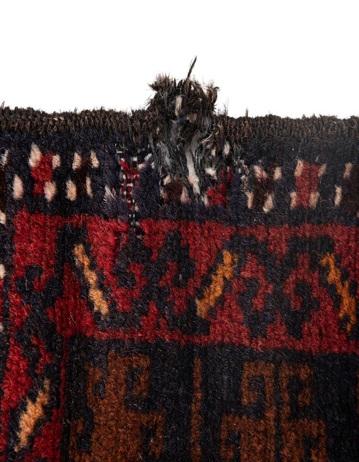 Detail image of 4' x 6' 8 Hand Knotted Balouch Persian Wool Rug